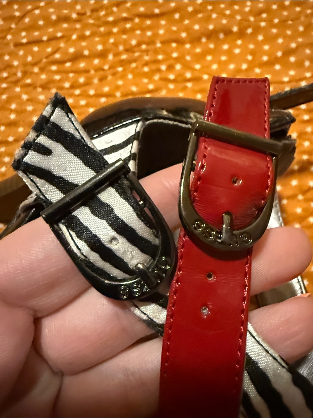 Guess Red Patent and Zebra Print Platform High Heel Sandals - Picture 7 of 7